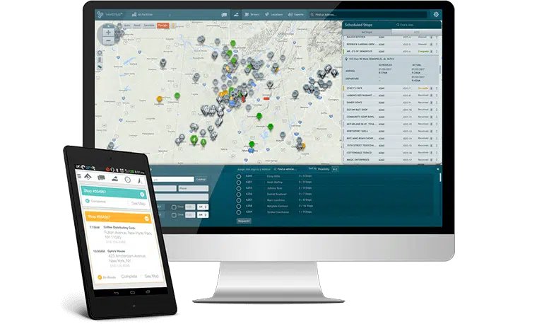 GTS Fleet dispatch console showing job assignments and driver locations
