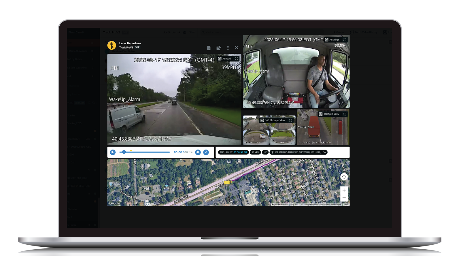 FleetCam lane departure warning system
